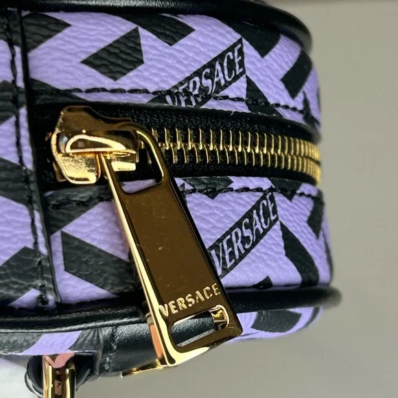 Versace La Greca Round Zip Pouch - Picture 7 of 11